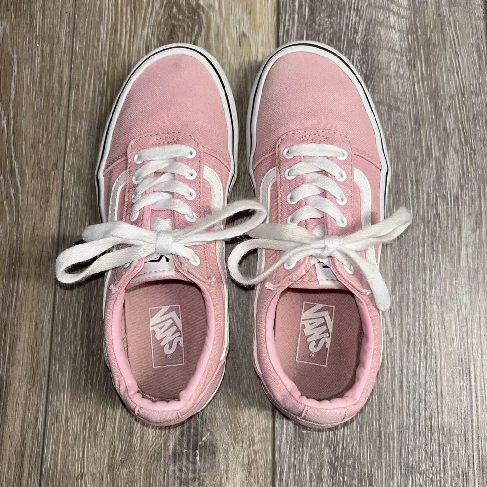 Vans Off The Wall Pink Canvas Sneaker Skate Shoes Youth Missy US Size 4 - 507698